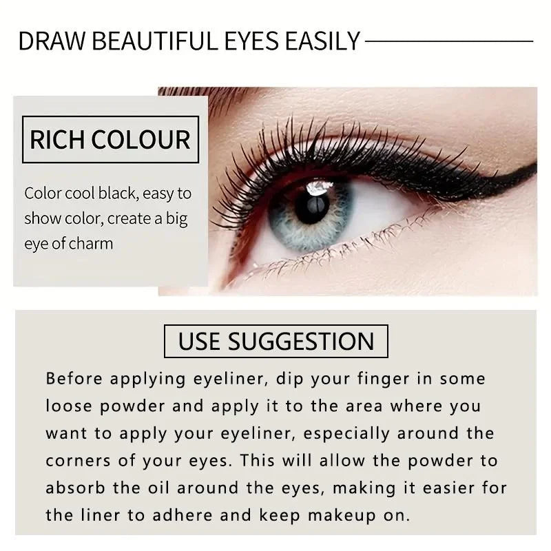 Delineador de Ojos Textura Cremosa Fácil Coloración Resistente al Sudor Alta Pigmentación - Maquillaje Diario Mujer