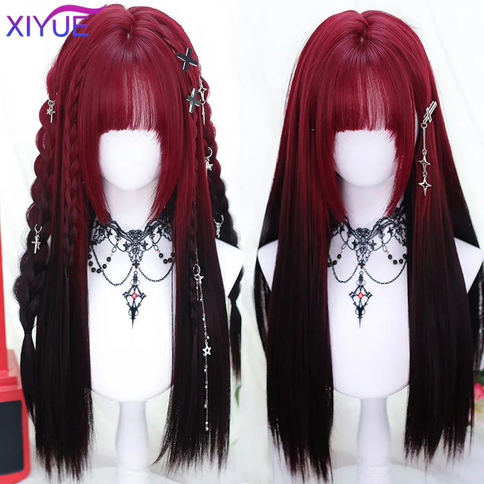 Peluca Sintética Corta con Dobles Coletas Rizadas y Flequillo – Estilo Lolita Cosplay