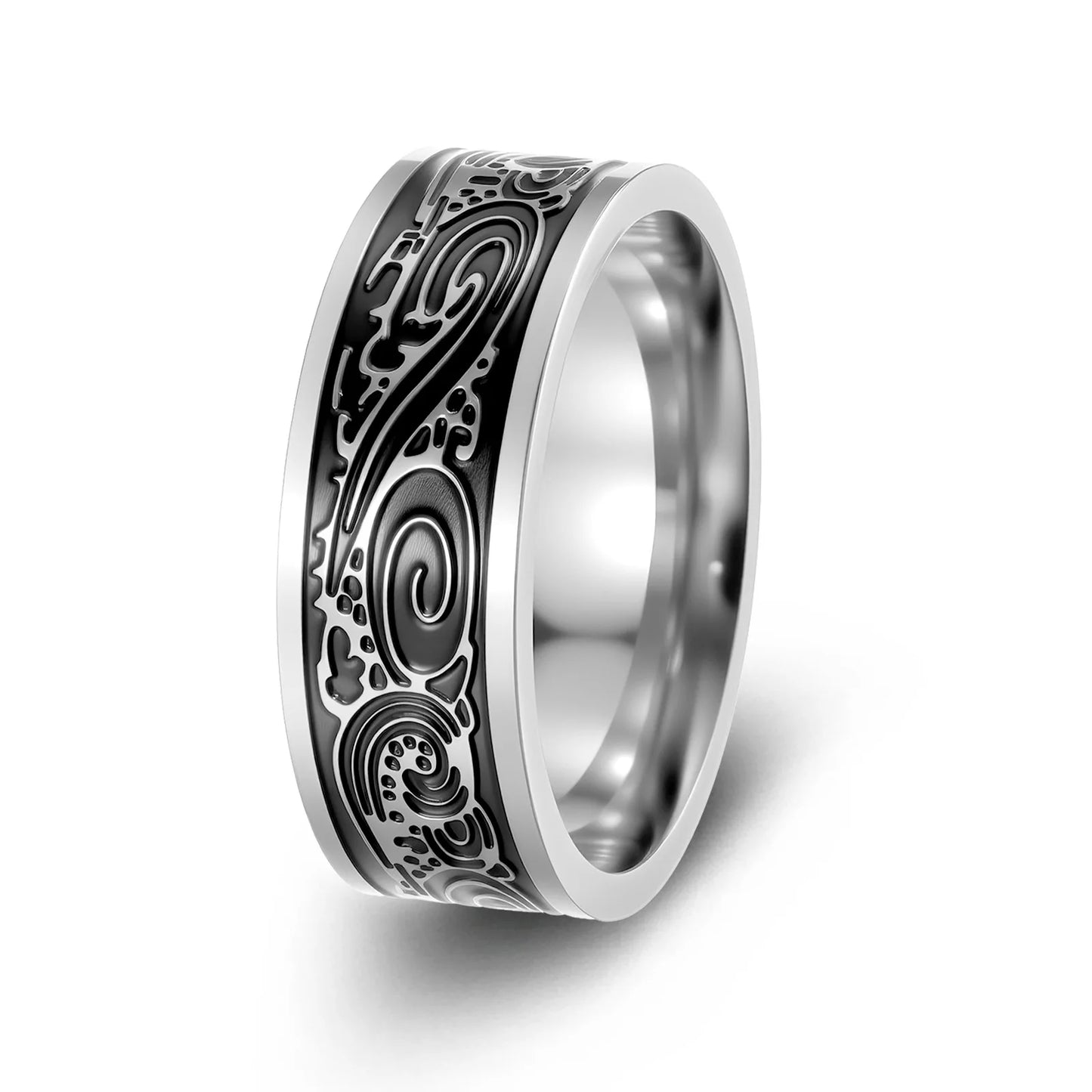 Anillo Vikingo Nórdico con Runas - Acero Inoxidable 304L Amuleto Vintage