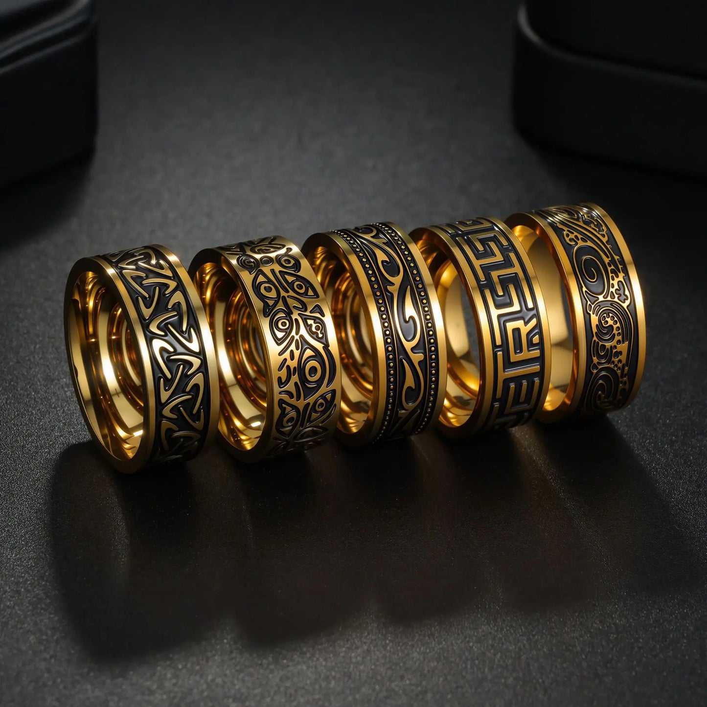 Anillo Vikingo Nórdico con Runas - Acero Inoxidable 304L Amuleto Vintage
