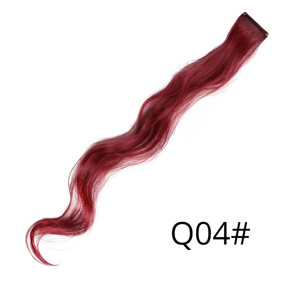 Extensiones de Cabello Sintético con Clip Leeons – Largas Lisas Resistentes al Calor para Mujer