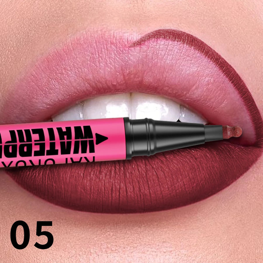 Delineador Labial Líquido Mate 12 Colores Waterproof Rellenador Labios - Lápiz Contorno Natural Maquillaje Mujer