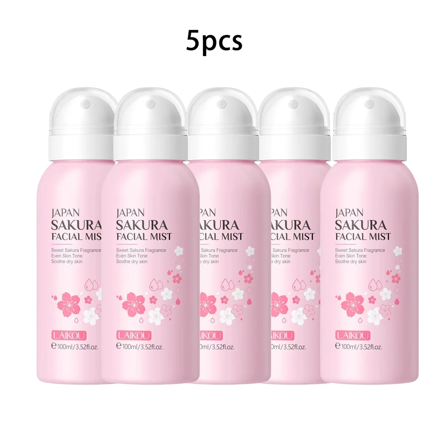 LAIKOU Sakura Facial Mist  Toner Hydrating Moisturize Gentle Repair Brightening Skin Improve Glow Serum Toner Spray 100ml