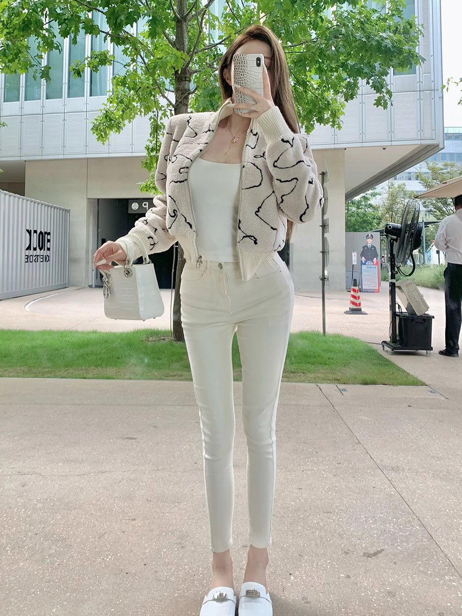 Sexy High Waist Slim Fit Jeans Women's Butt Enhancing Cotton Stretch Denim High Waist Nine Point Pants Spring Autumn Winter