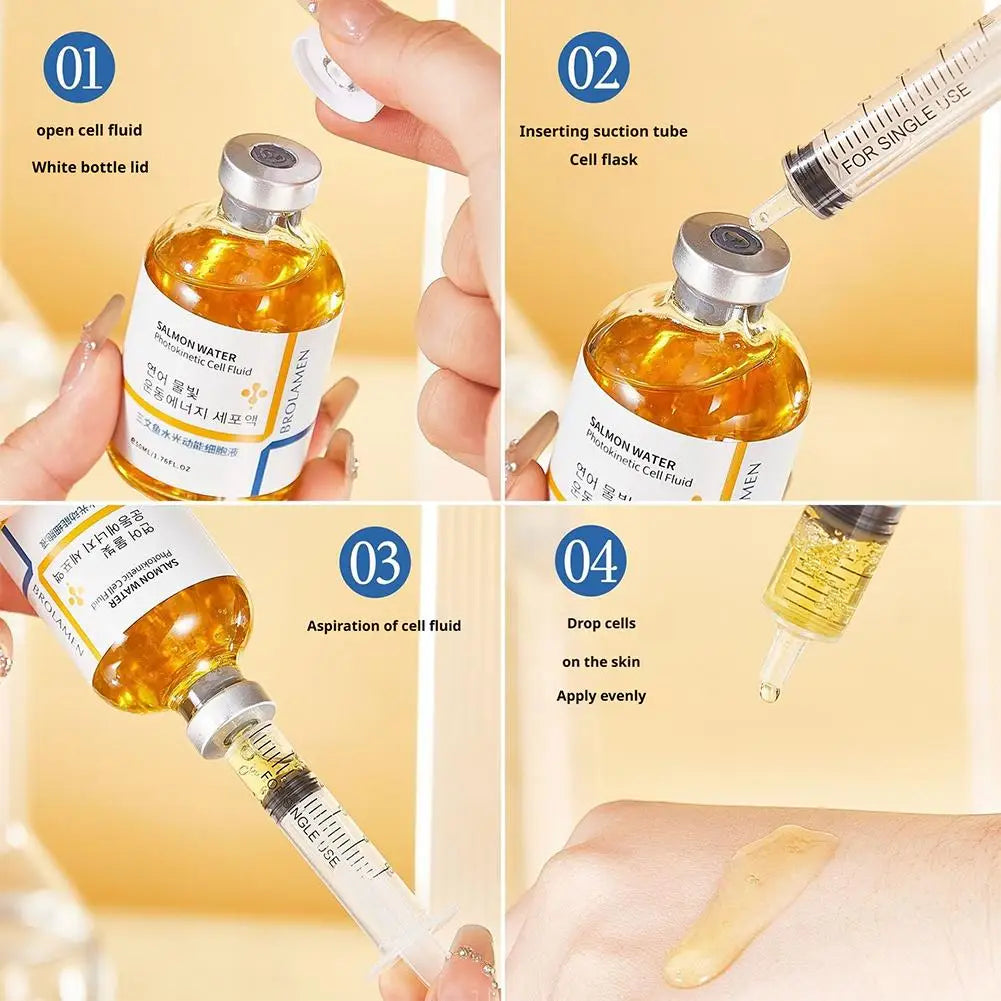 50ml Esencia Coreana de Salmón Aqua Dynamic Cell Loción Profunda Hidratante Cuidado Facial Fortalece Barrera Reafirmante Contorno