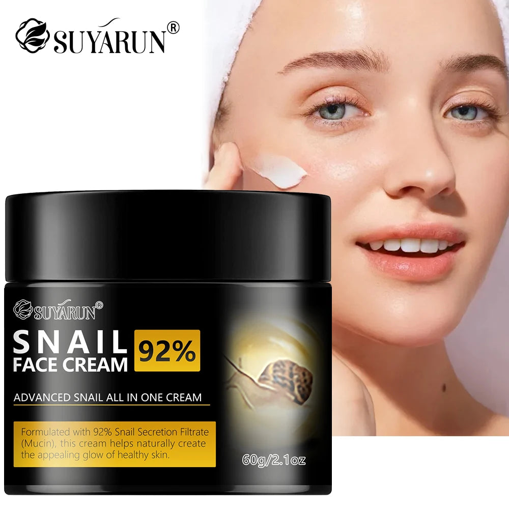 SUYARUN Snail Moisturizing Cream - 24H Hydrating, Anti-Aging Face Cream, Repairing & Brightening Skincare for Dry Sensitive Skin