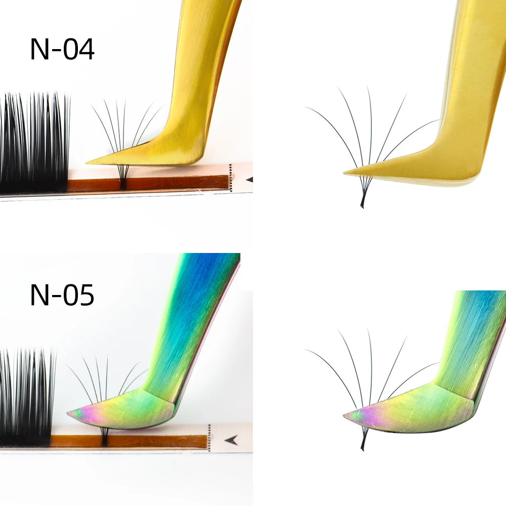 Pinzas Profesionales para Extensiones de Pestañas Acero Inoxidable - NAGARAKU Precisión 3D Maquillaje