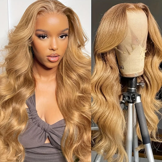 Peluca Frontal de Encaje HD 13x6 Rubia Miel Body Wave – Cabello Humano 100% para Mujer