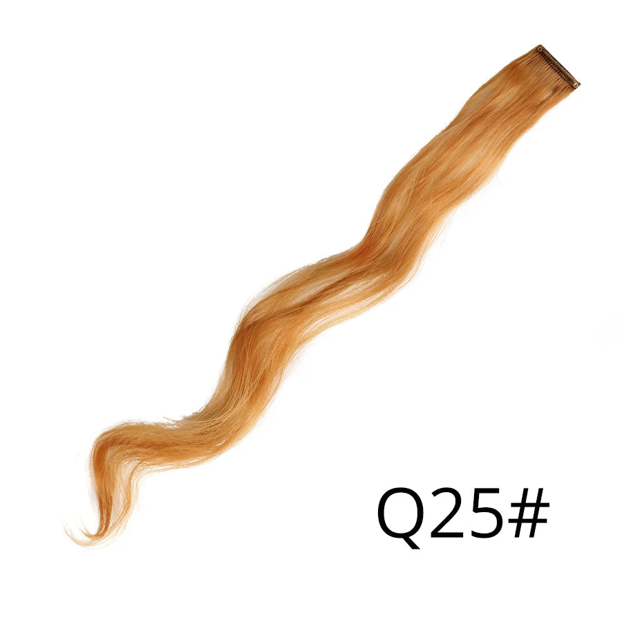 Extensiones de Cabello Sintético con Clip Leeons – Largas Lisas Resistentes al Calor para Mujer