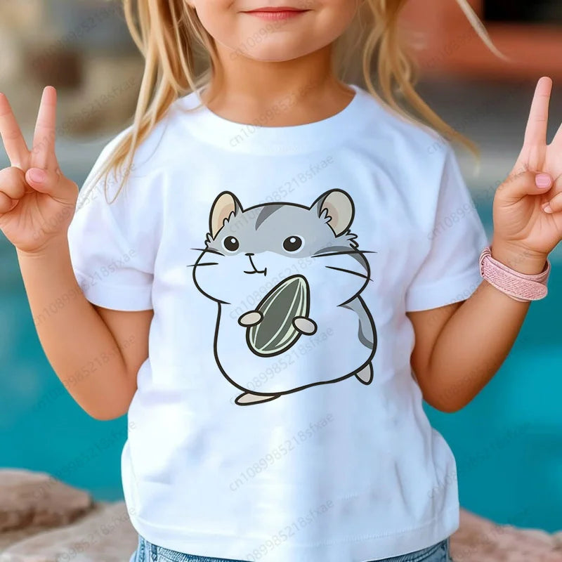 I Love My Hamster Best Hamster Mom Ever Boys & Girls White Tshirt Cartoon Fashion Funny Print T-shirt Kids Summer O-Neck To