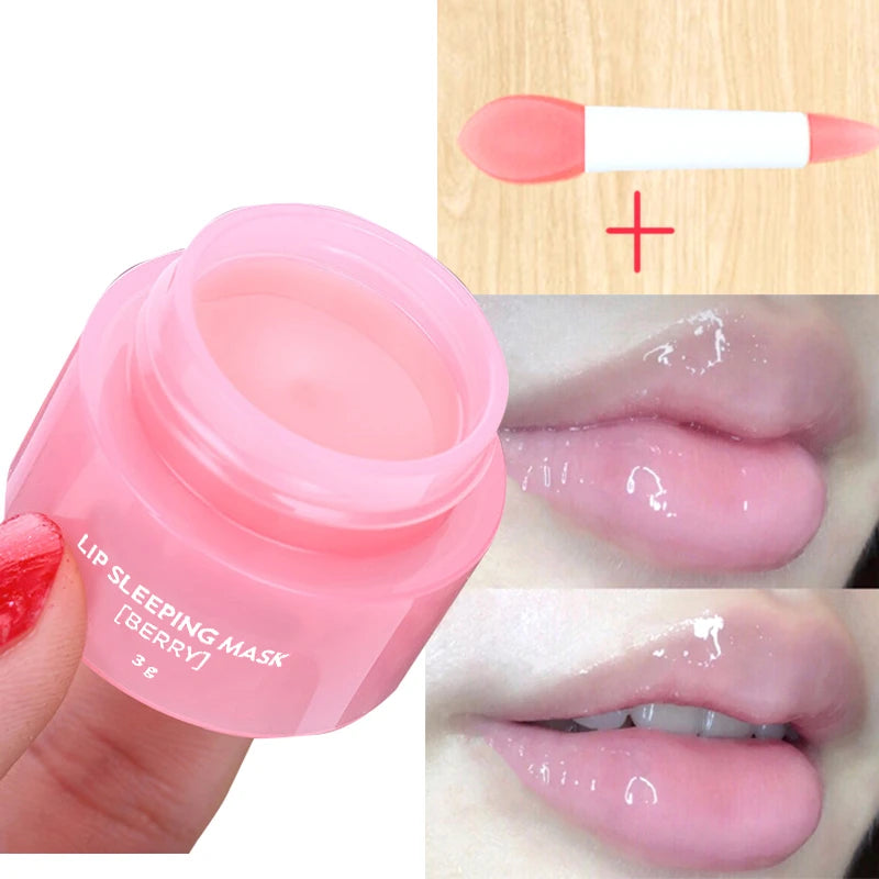 3g Korea Lip Mask Lip Sleep Mask Night Sleeping Lips Care Maintenance Moisturizing Lip Gloss Bleach Cream Lip Balm Strawberry