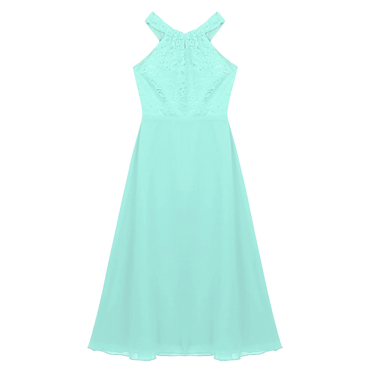 Vestido Largo de Fiesta para Niña con Encaje – Varios Colores