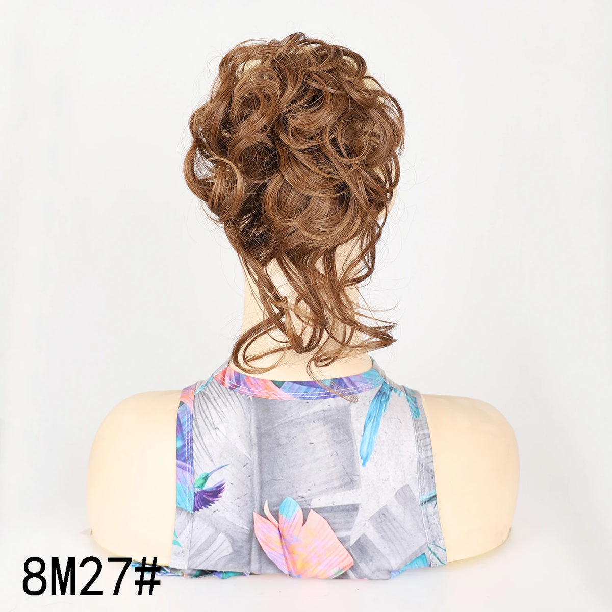 Moño Rizado Despeinado Sintético con Banda Elástica – Chignon Updo Rápido | Accesorio de Cabello para Mujer