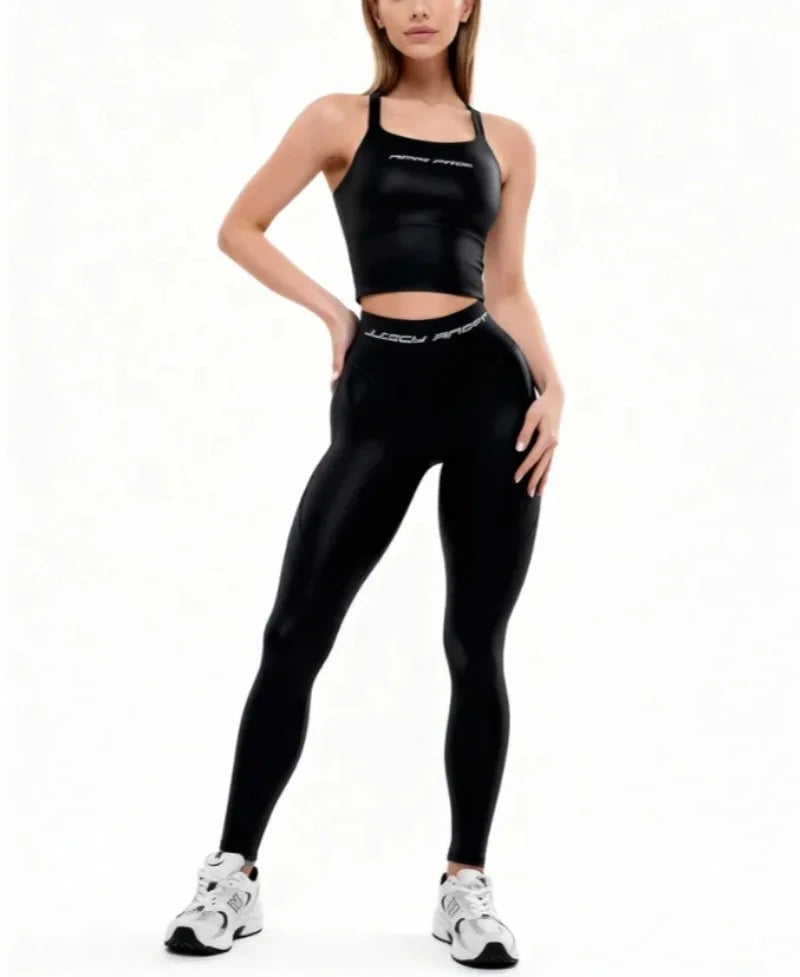 Conjunto Deportivo Mujer 6 Colores | Top Ajustado y Leggings Largos Levanta Glúteos