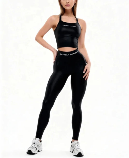 Conjunto Deportivo Mujer 6 Colores | Top Ajustado y Leggings Largos Levanta Glúteos
