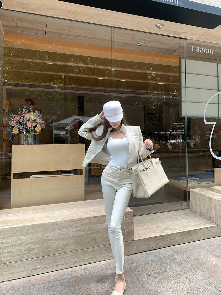 Sexy High Waist Slim Fit Jeans Women's Butt Enhancing Cotton Stretch Denim High Waist Nine Point Pants Spring Autumn Winter