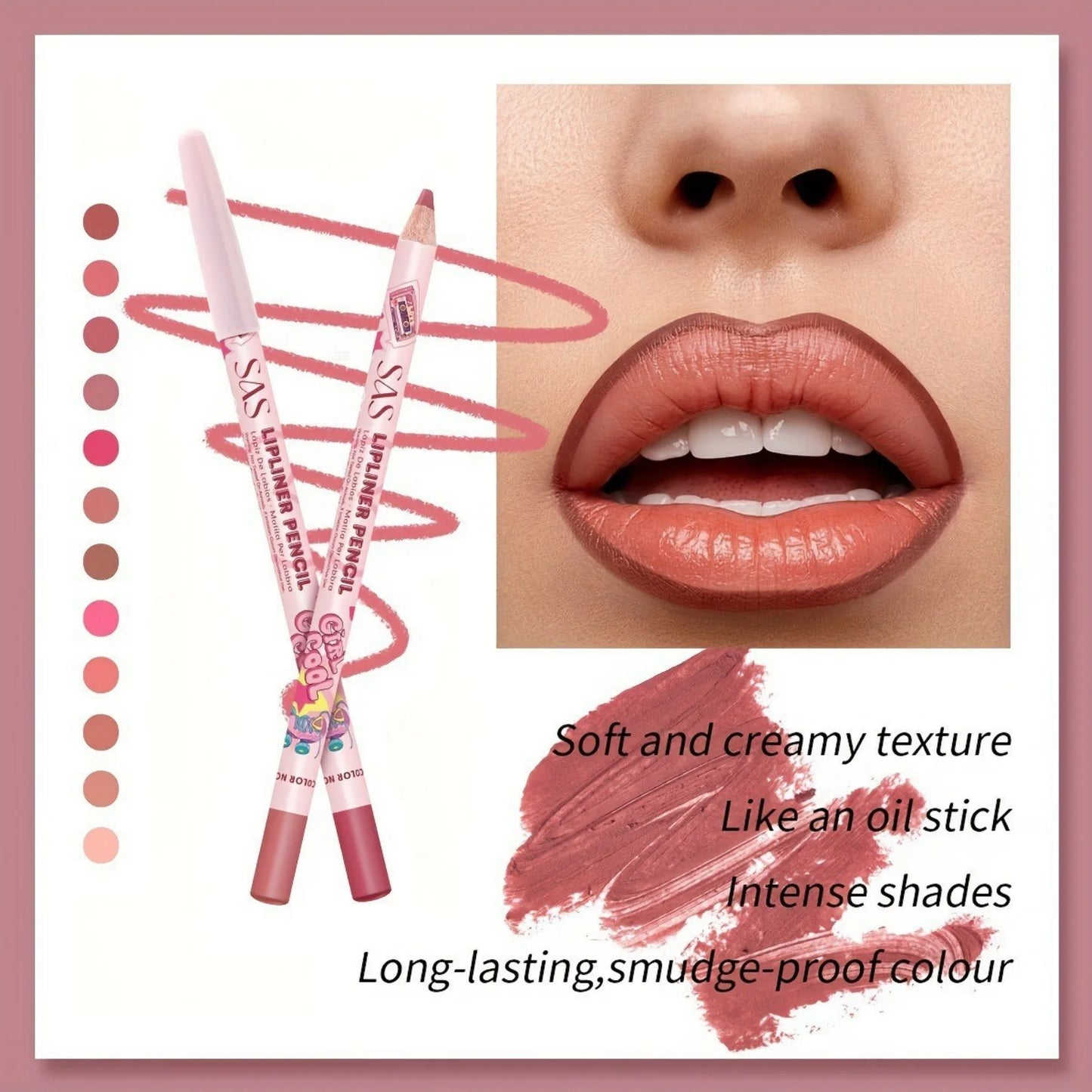 Delineador Labial Mate Waterproof Hidratante Larga Duración – Apto Todo Tipo de Piel
