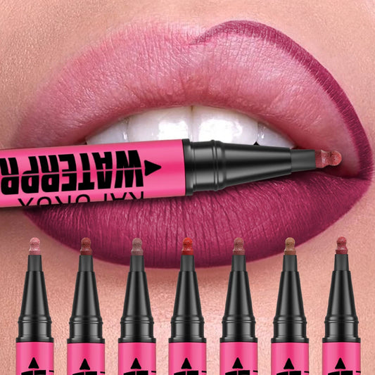 Delineador Labial Líquido Mate 12 Colores Waterproof Rellenador Labios - Lápiz Contorno Natural Maquillaje Mujer