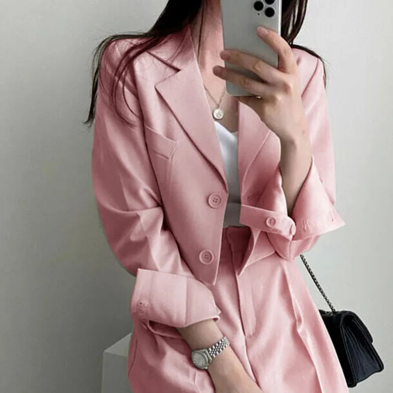 Traje Blazer y Pantalón Recto 2 Piezas Mujer
