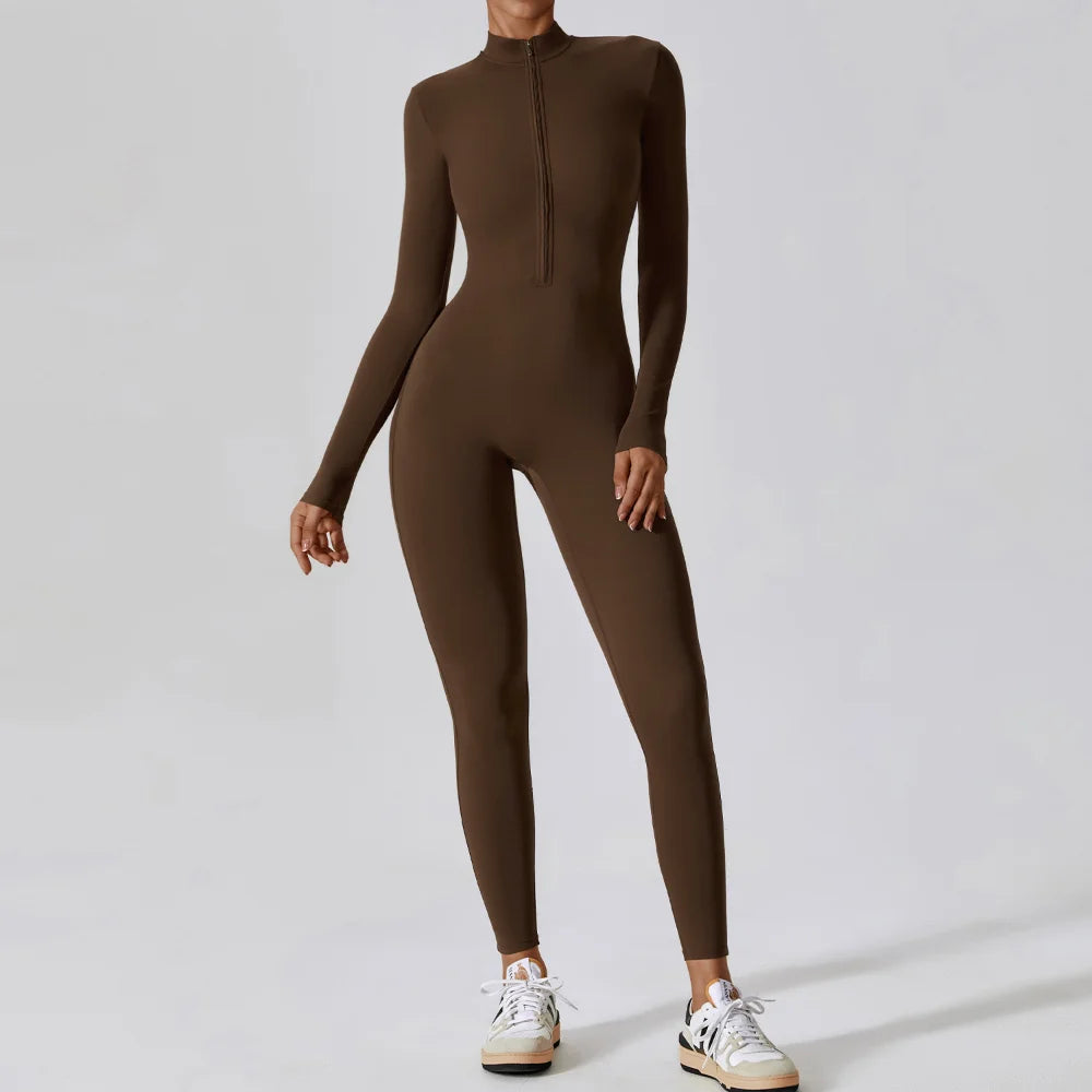 Jumpsuit Deportivo Yoga Manga Larga con Cierre - Mujer