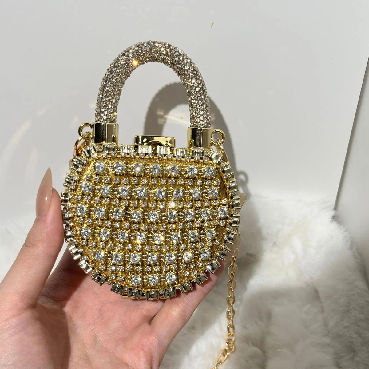 Minibolso de Fiesta Brillante con Cadena para Mujer