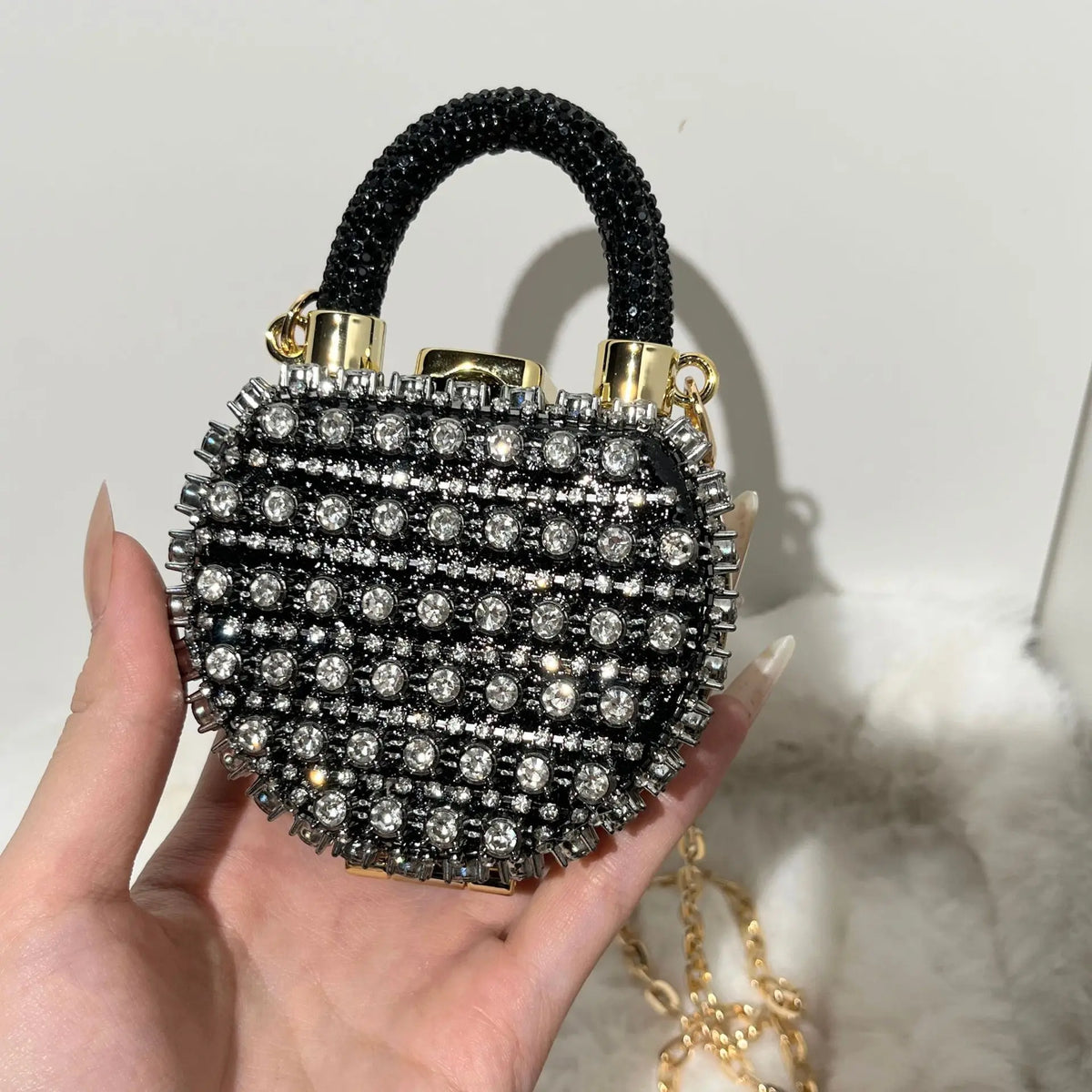 Minibolso de Fiesta Brillante con Cadena para Mujer