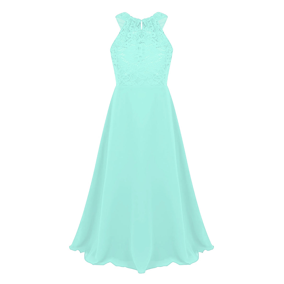 Vestido Largo de Fiesta para Niña con Encaje – Varios Colores