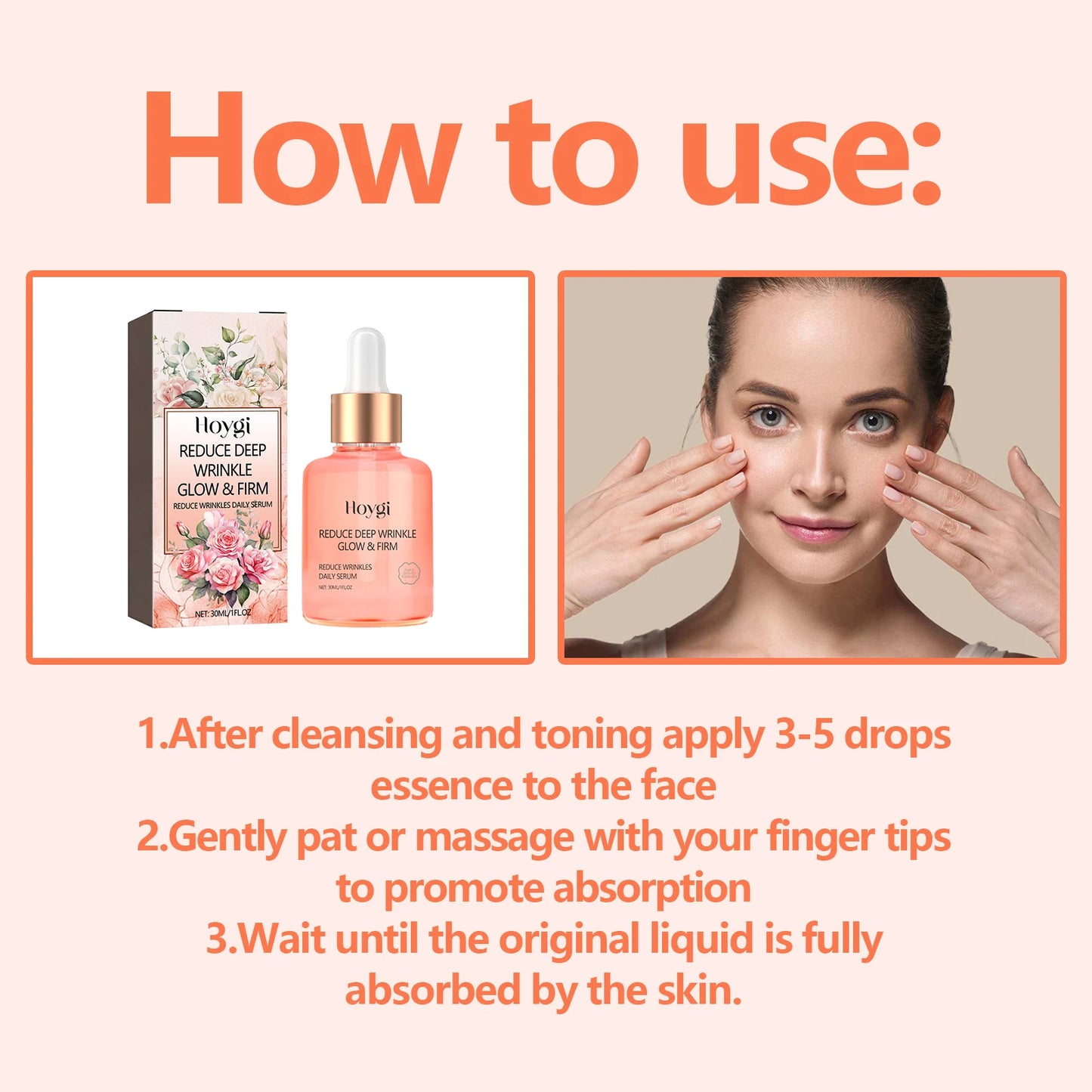 Rose oil and VC essence: fade fine lines, care rough and dry skin, brighten and tighten skin care essential oil