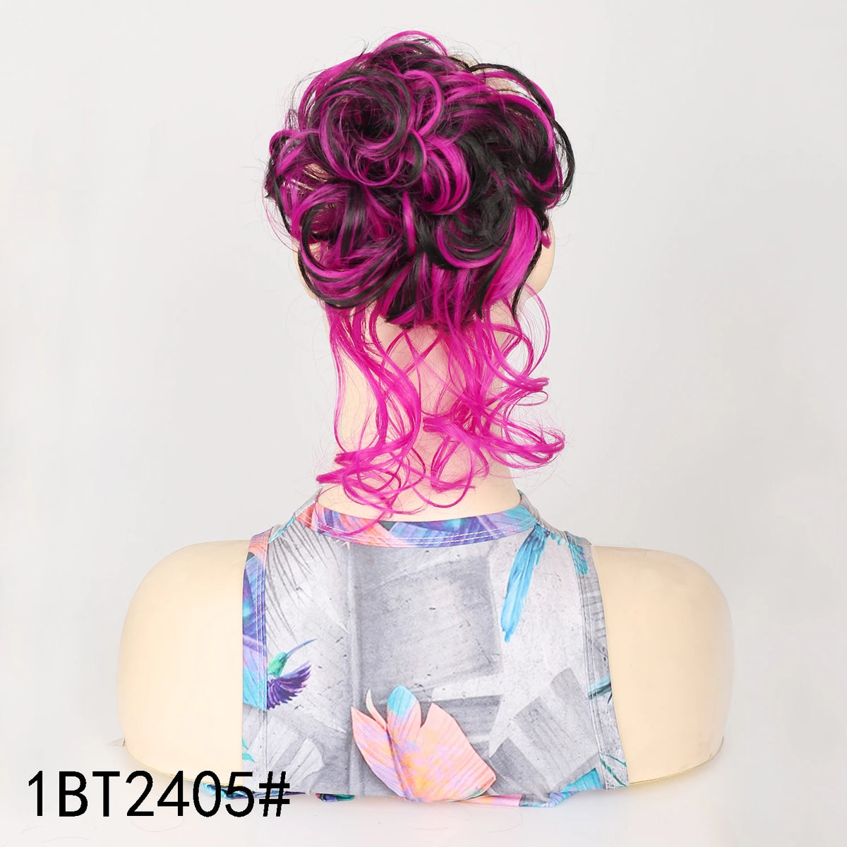 Moño Rizado Despeinado Sintético con Banda Elástica – Chignon Updo Rápido | Accesorio de Cabello para Mujer