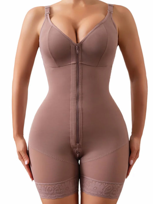 Fajas Colombianas Women's Postpartum Shapewear Tummy Control Levanta Glúteos Body Shaper with Zipper Crotch for Slimming