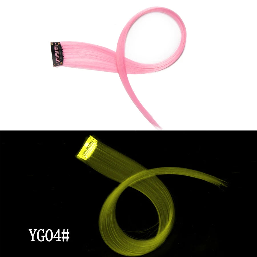 Extensiones de Cabello Sintético con Clip Leeons – Largas Lisas Resistentes al Calor para Mujer
