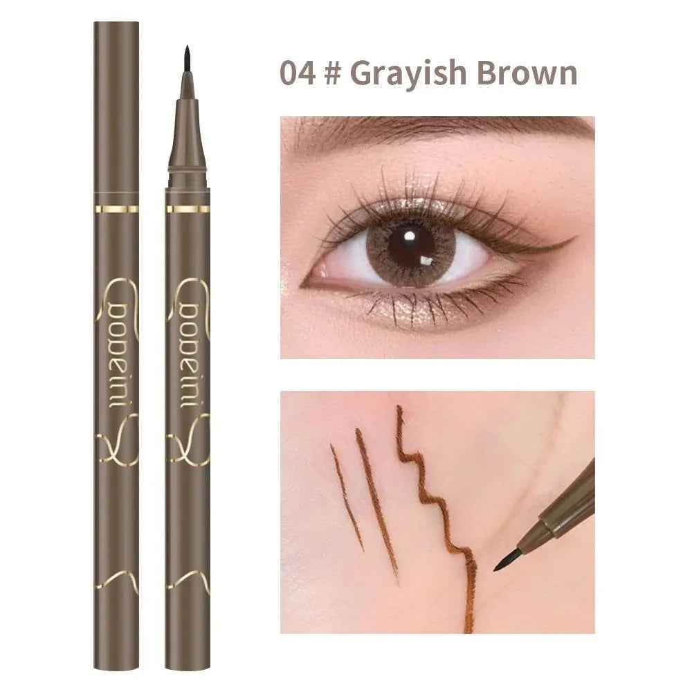 Delineador Líquido Waterproof Secado Rápido Ultra-Fino Mate Negro Café - Larga Duración Maquillaje Ojos Mujer