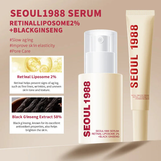 Seoul 1988 Sérum Ginseng Negro Coreano – Retinol, Niacinamida y Vitamina C | Ampolla Facial