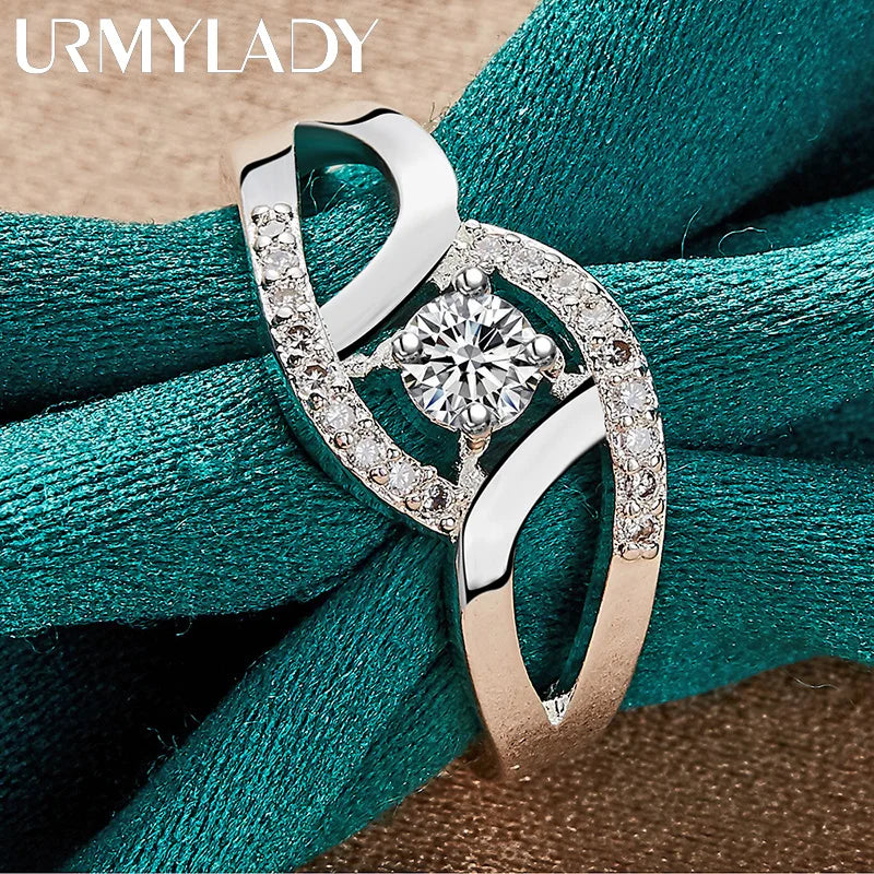 Anillo Corazón Ángel Zirconia Plata 925 Mujer