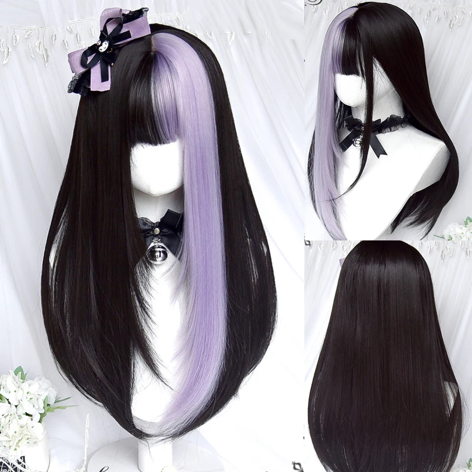Peluca Sintética Corta con Dobles Coletas Rizadas y Flequillo – Estilo Lolita Cosplay