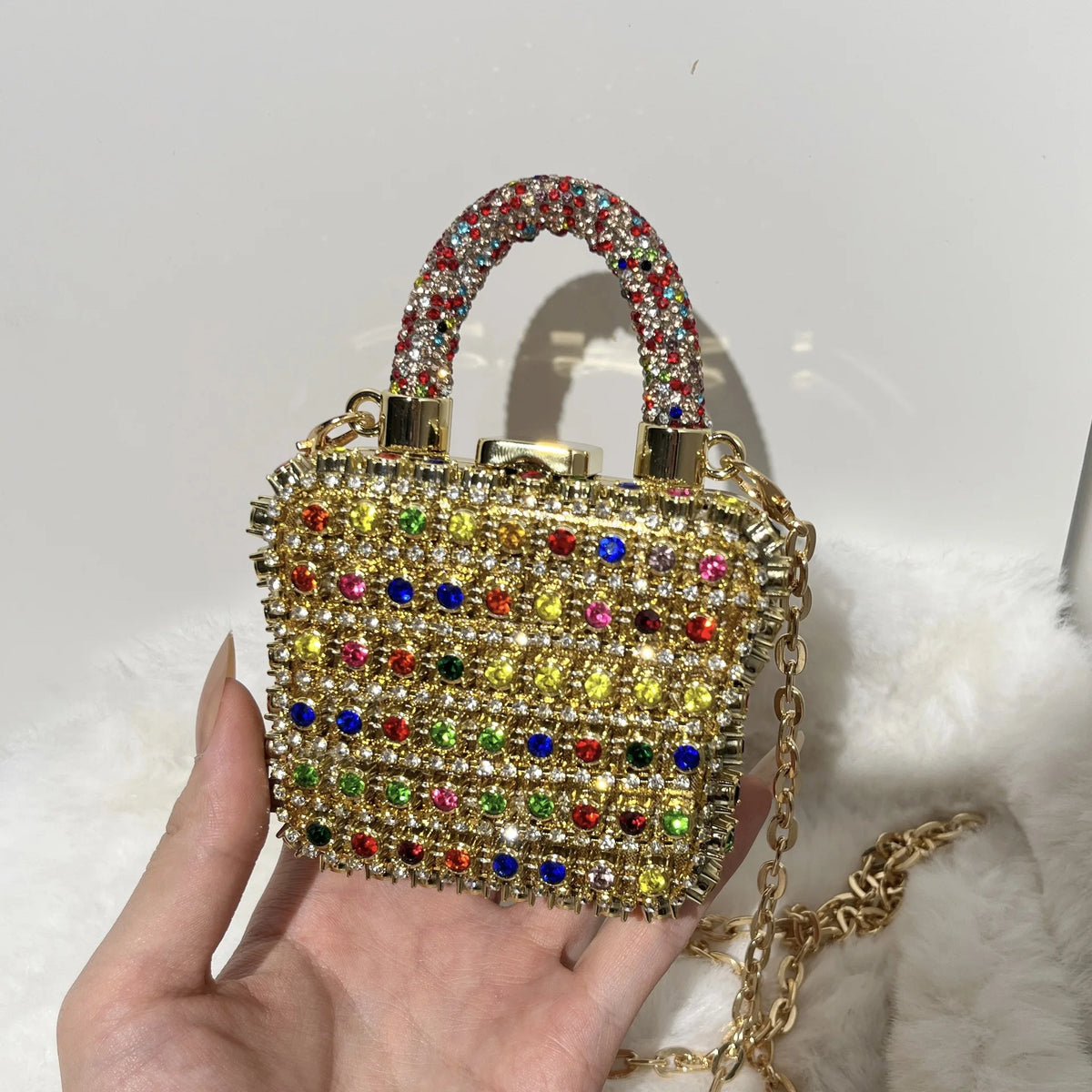 Minibolso de Fiesta Brillante con Cadena para Mujer