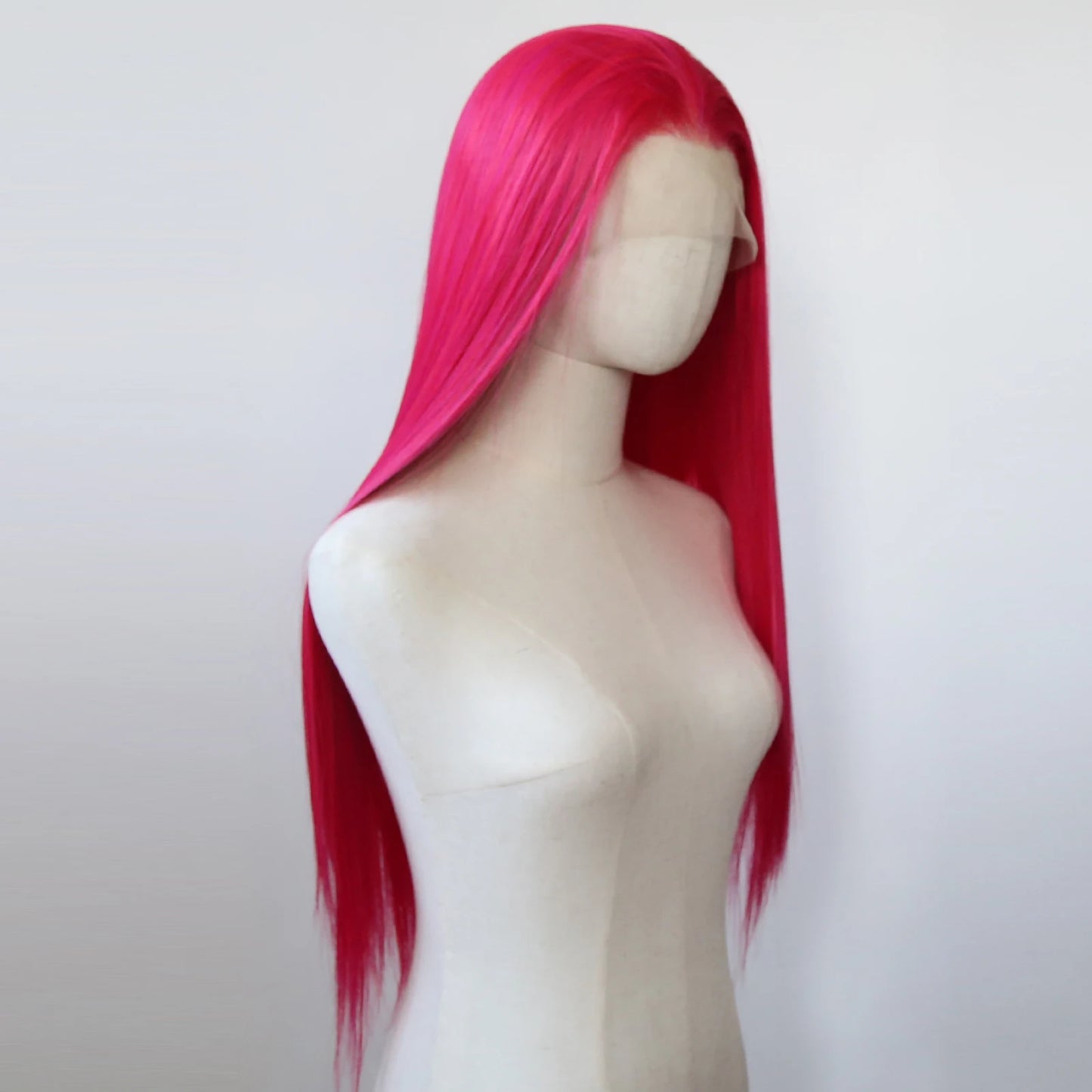Peluca Rosa Pink Lace Front Sintética | Larga Lisa Pre-Peinada Cosplay