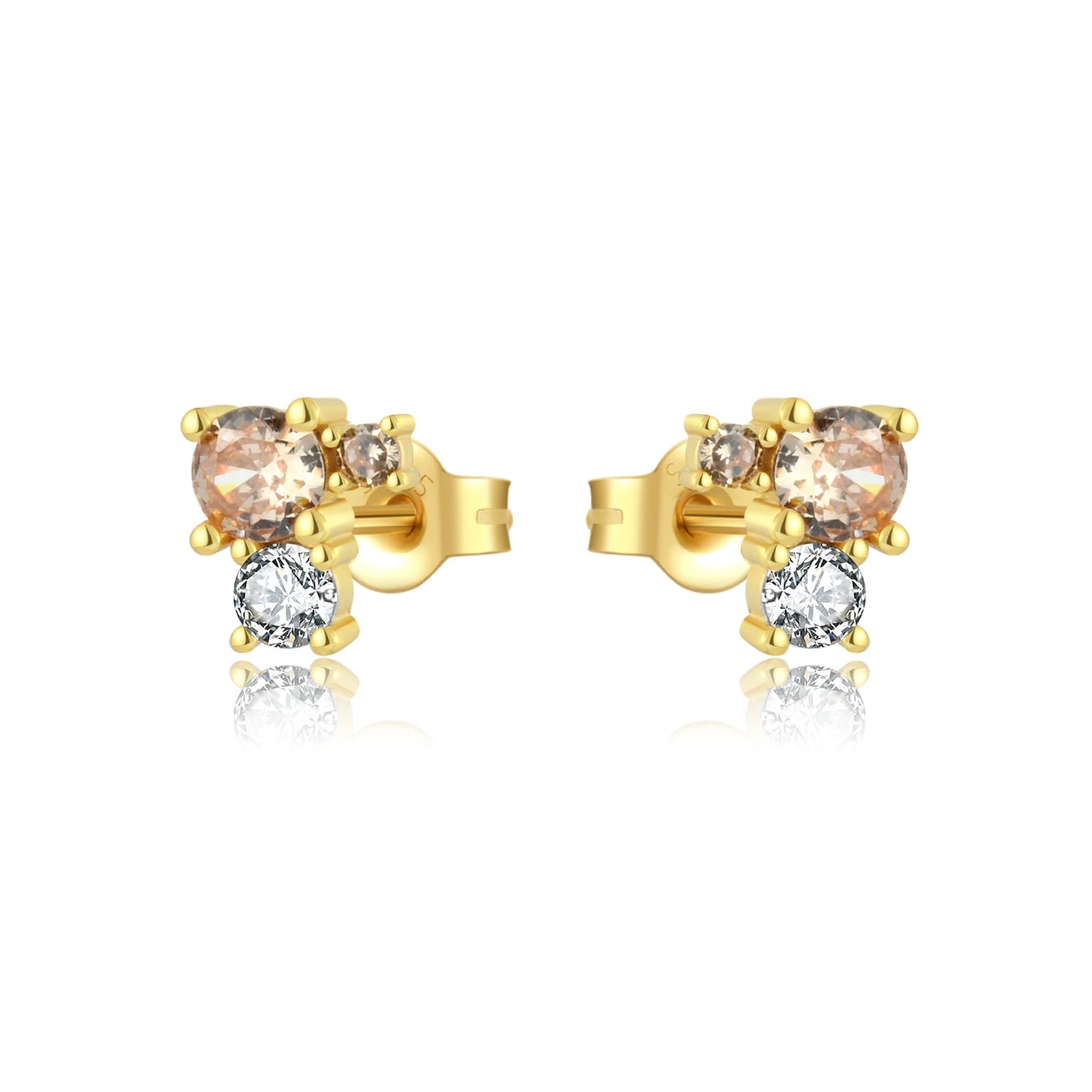ANDYWEN 925 Sterling Silver Champagne CZ Big Stud Earring Jewelry 2023 Spring Animal Piercing Clips Luxury Women Luxury Jewels