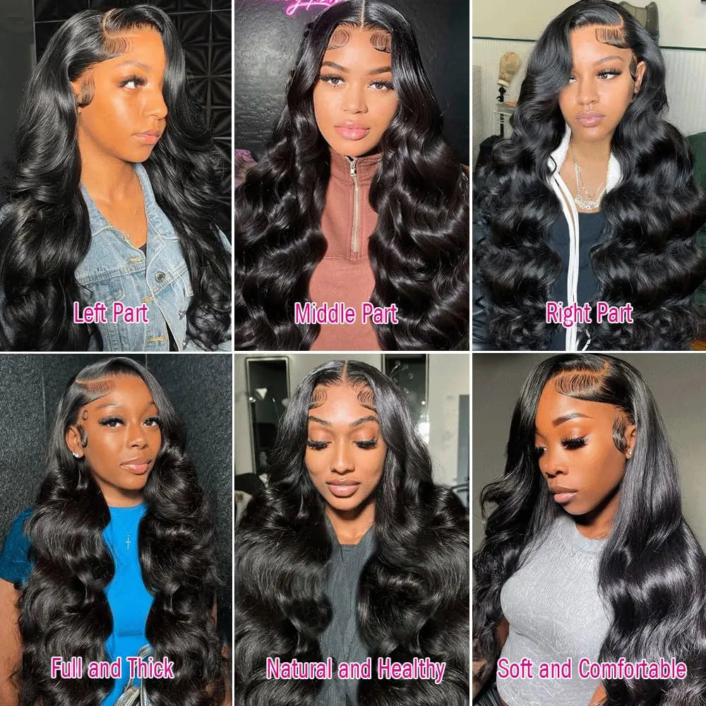 Peluca Frontal de Encaje HD 13x4/13x6 Body Wave – Cabello Humano Remy Sin Pegamento 40-42 Pulgadas