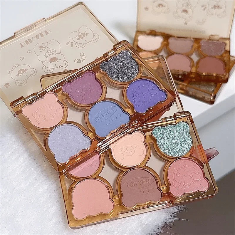 Paleta 6 Colores Sombras Mate Shimmer Ahumado – Tonos Gris Rojo Negro Vino Maquillaje
