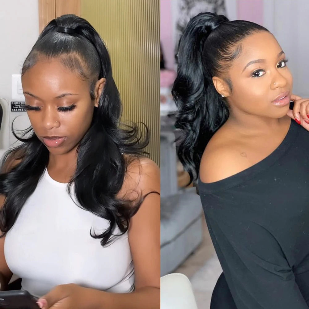 Cola de Caballo Body Wave 100g – Extensión Cabello Humano Remy Brasileño | Color Natural para Mujer