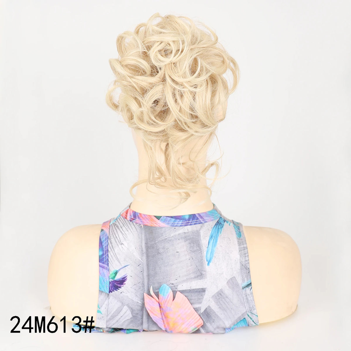 Moño Rizado Despeinado Sintético con Banda Elástica – Chignon Updo Rápido | Accesorio de Cabello para Mujer