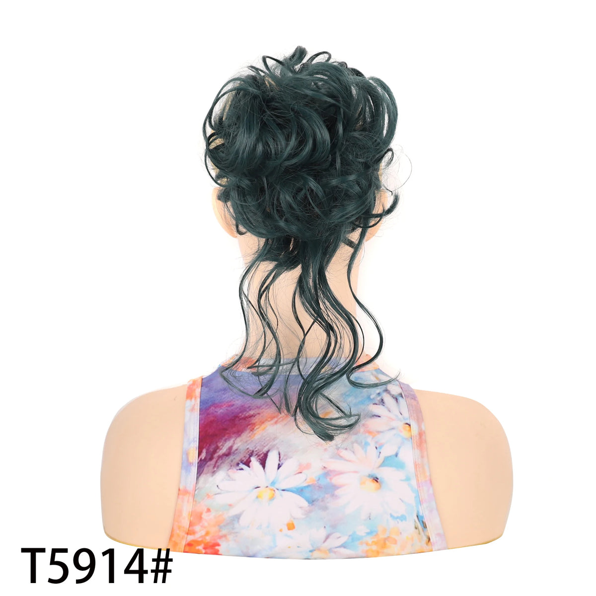 Moño Rizado Despeinado Sintético con Banda Elástica – Chignon Updo Rápido | Accesorio de Cabello para Mujer