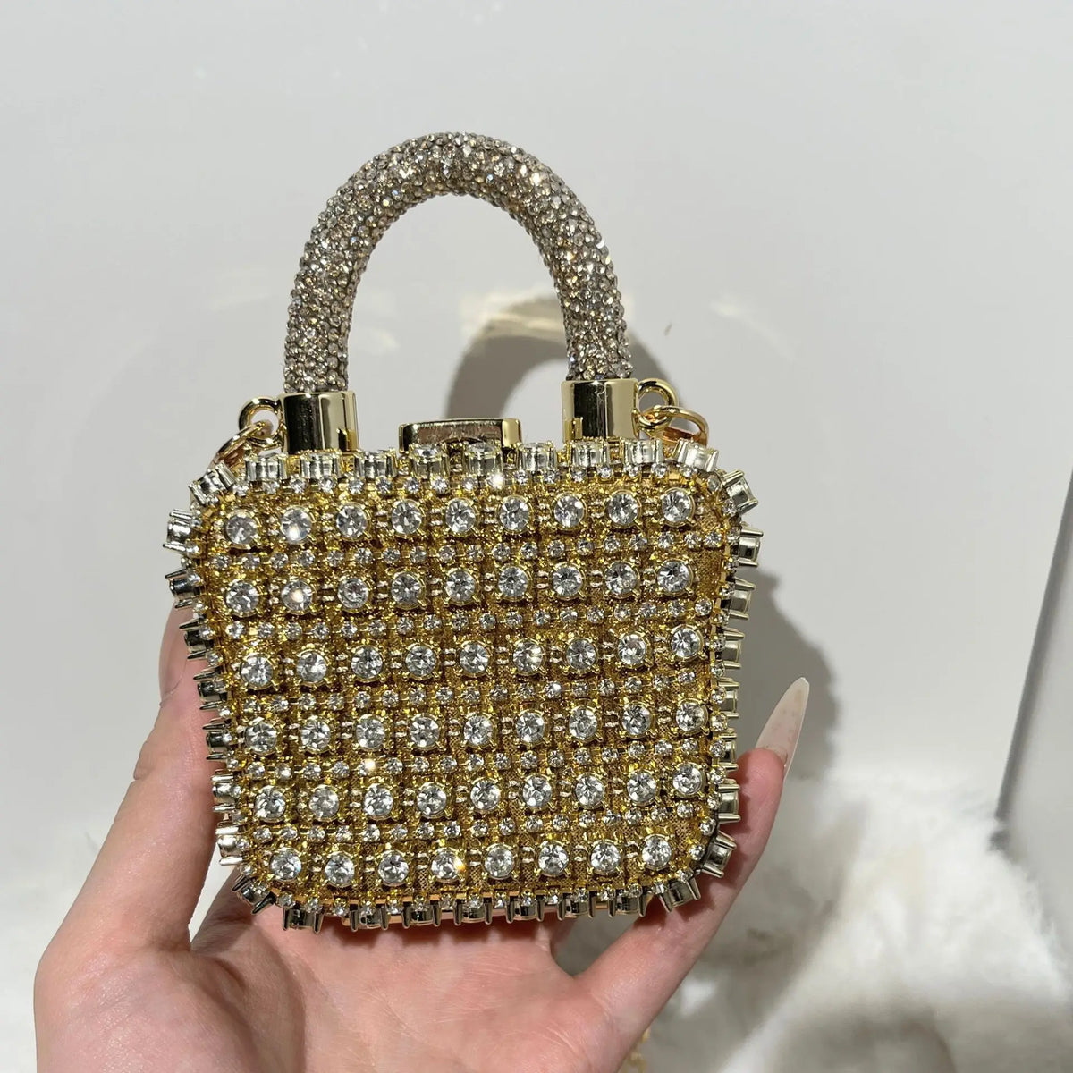 Minibolso de Fiesta Brillante con Cadena para Mujer