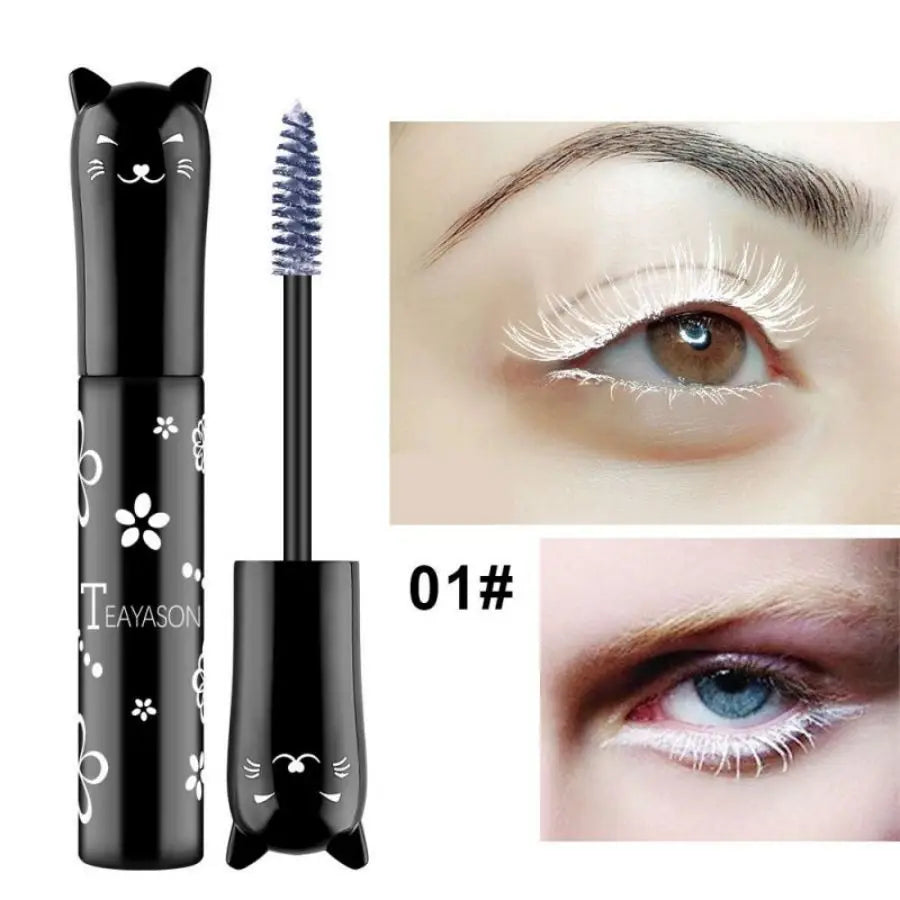 Máscara de Pestañas 6 Colores Brocha Grande Fácil Aplicación Sin Grumos - Blanco Morado Azul Plata Café Gel Cejas