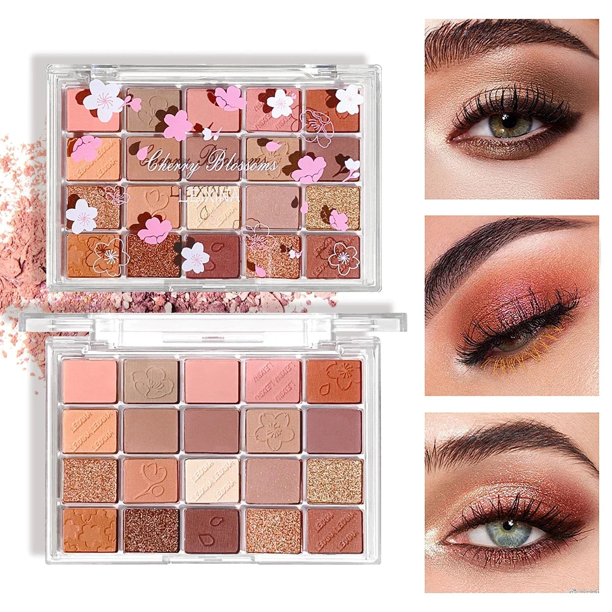 Paleta 20 Colores Sombras Shimmer y Mate – Alta Pigmentación Larga Duración