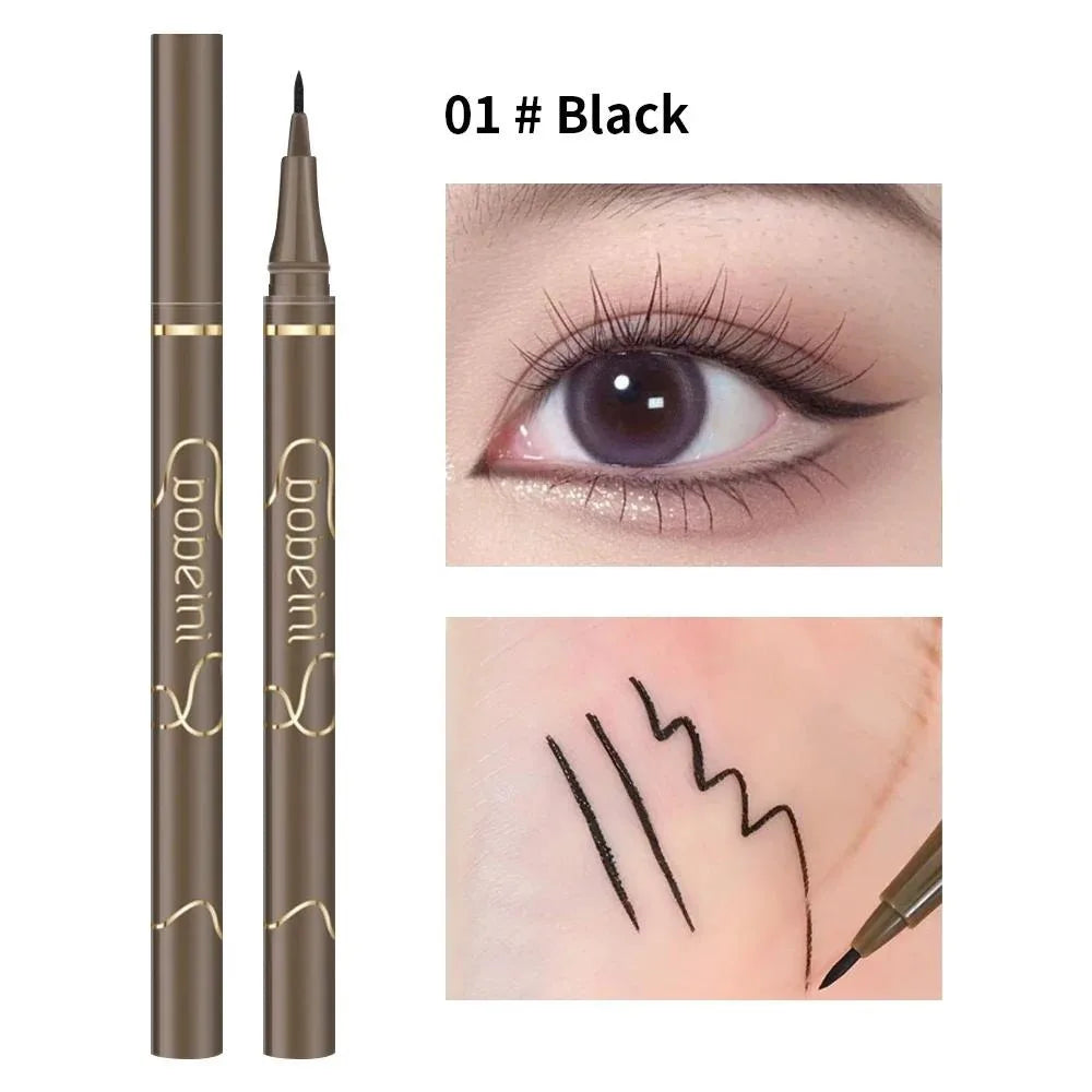 Delineador Líquido Waterproof Secado Rápido Ultra-Fino Mate Negro Café - Larga Duración Maquillaje Ojos Mujer
