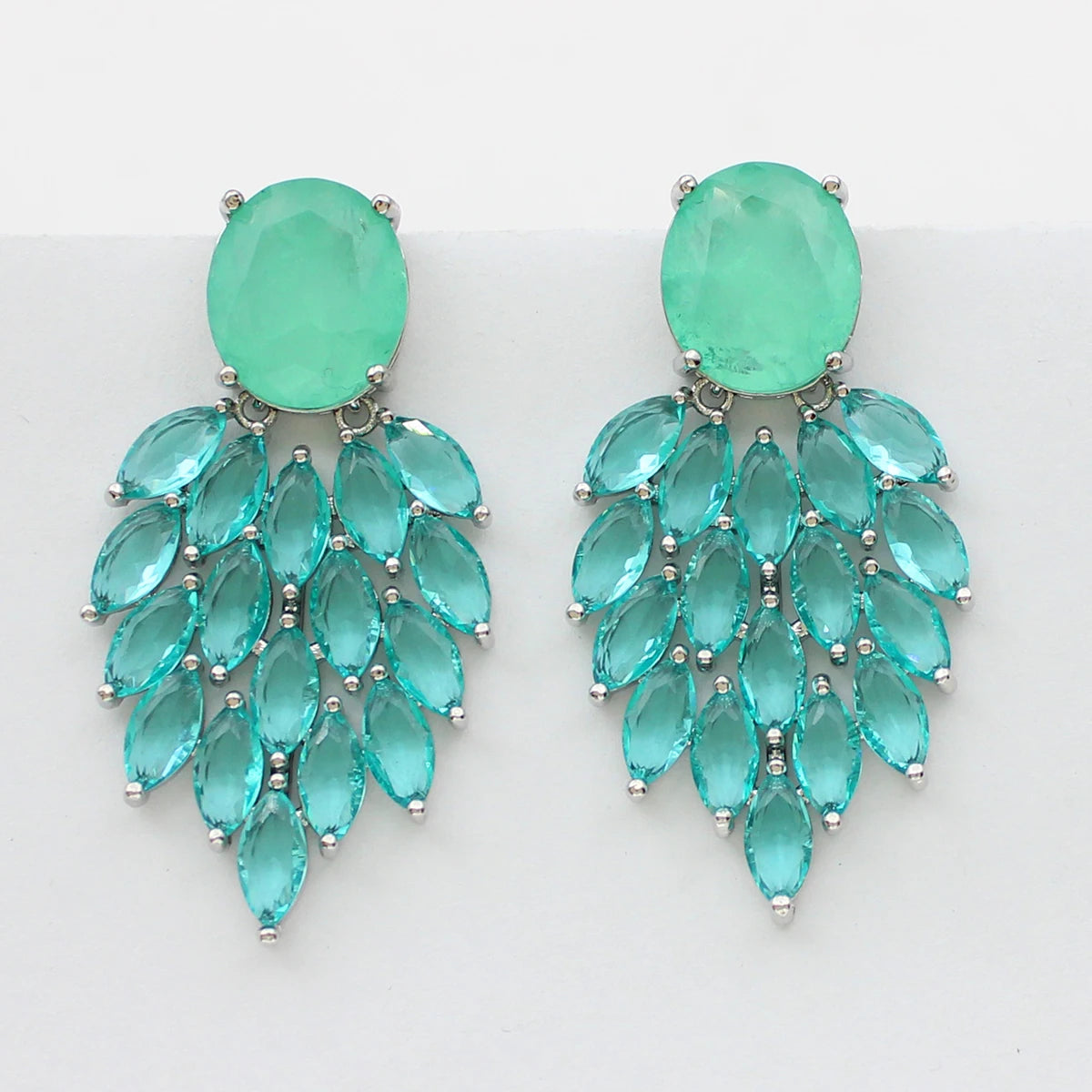 Cute Pink Green white Earrings women Small Teardrop Stud Earrings female gift sweet