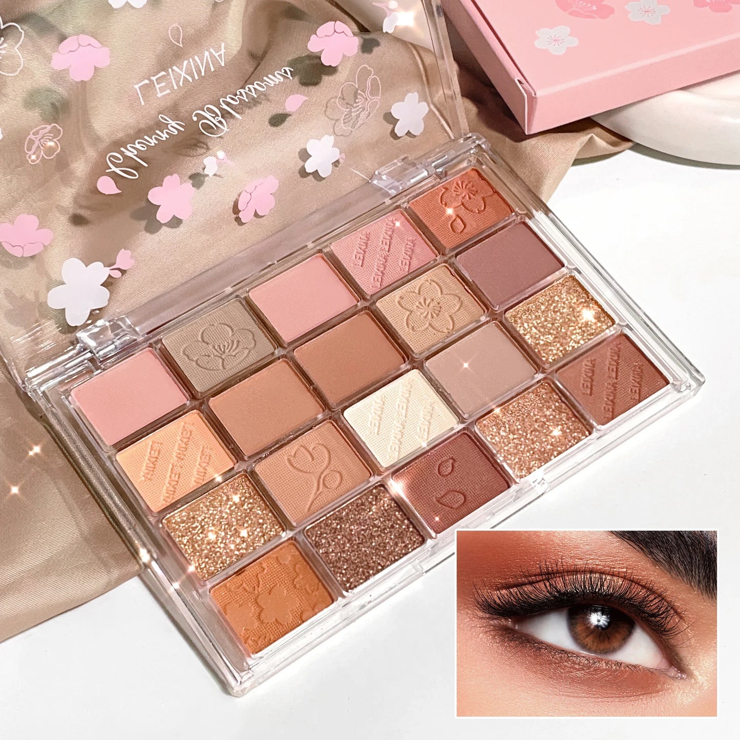 Paleta 20 Colores Sombras Shimmer y Mate – Alta Pigmentación Larga Duración
