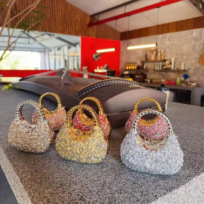 Minibolso Brillante de Fiesta con Pedrería, Varios Modelos